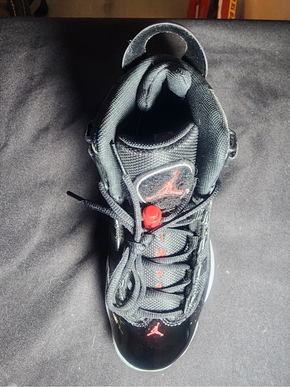 Jordan Black with Red Accent High-Top Basketball Sneaker
